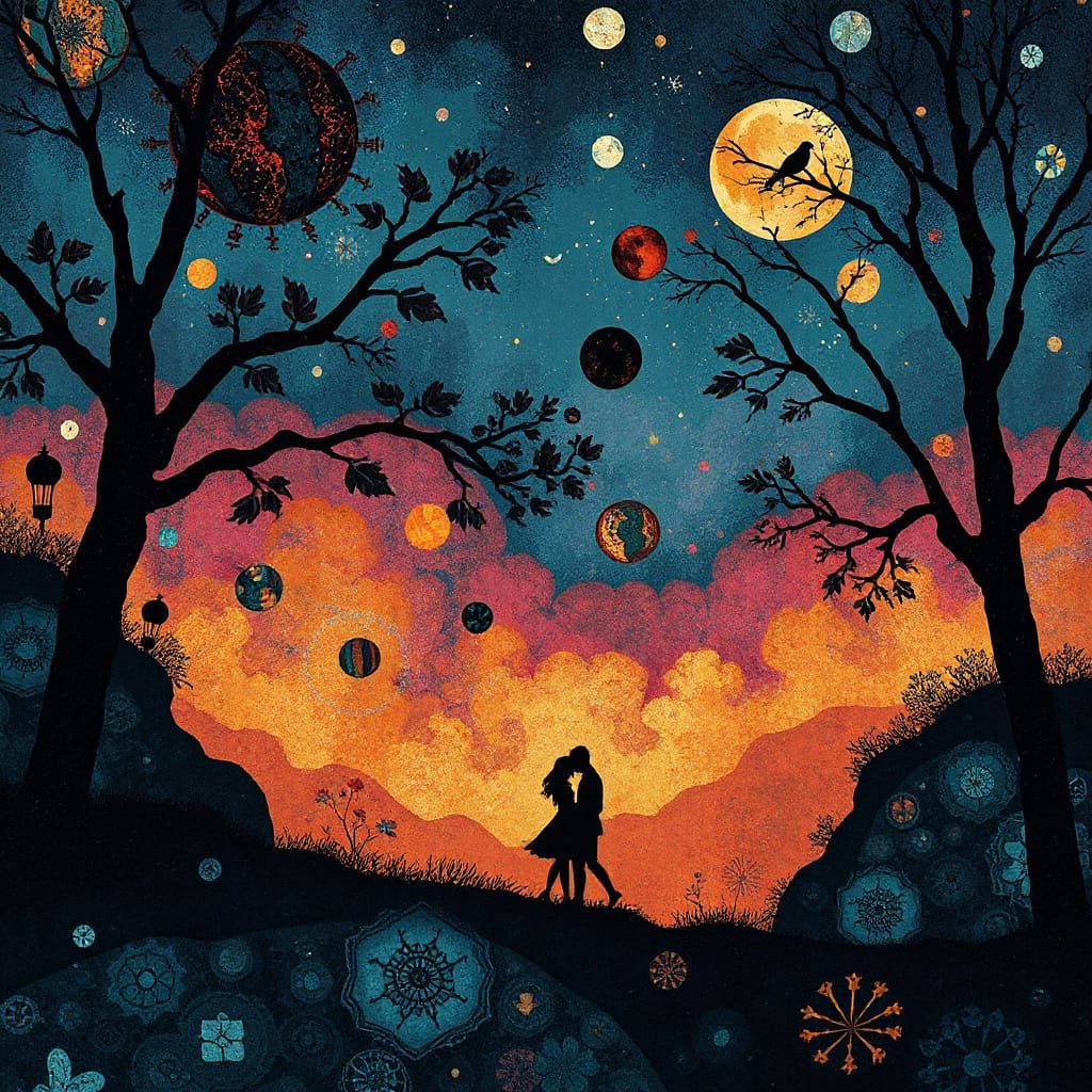 Abstract Zentangle Art in Dreamlike Impressionism