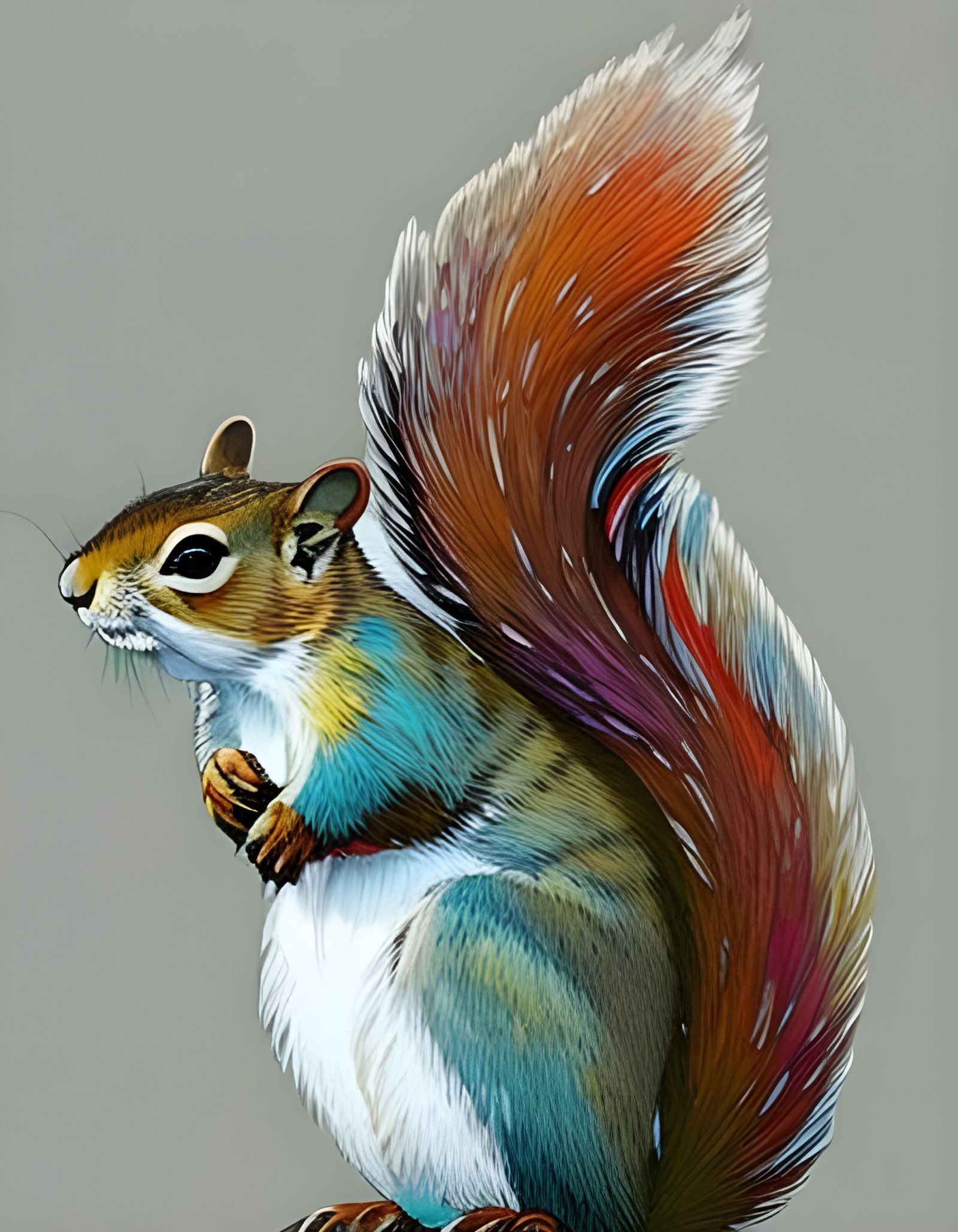 Adorable Squirrel with Flower Digital Art