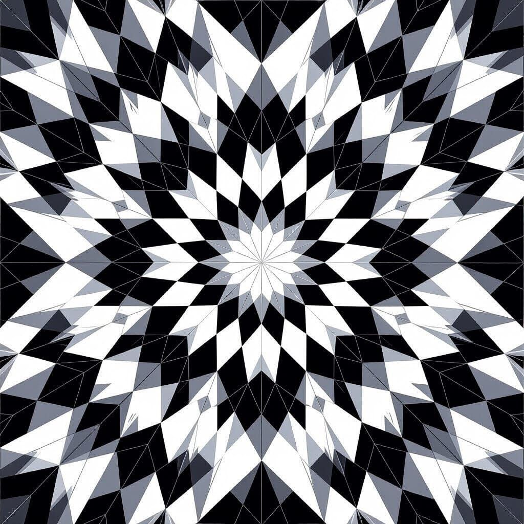 Monochrome Geometric Crystal Forms in 6-Fold Symmetry