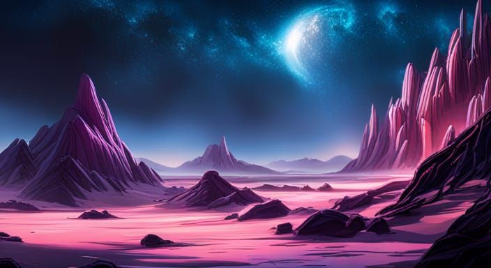 Dark Galactic Landscape in Unreal Engine