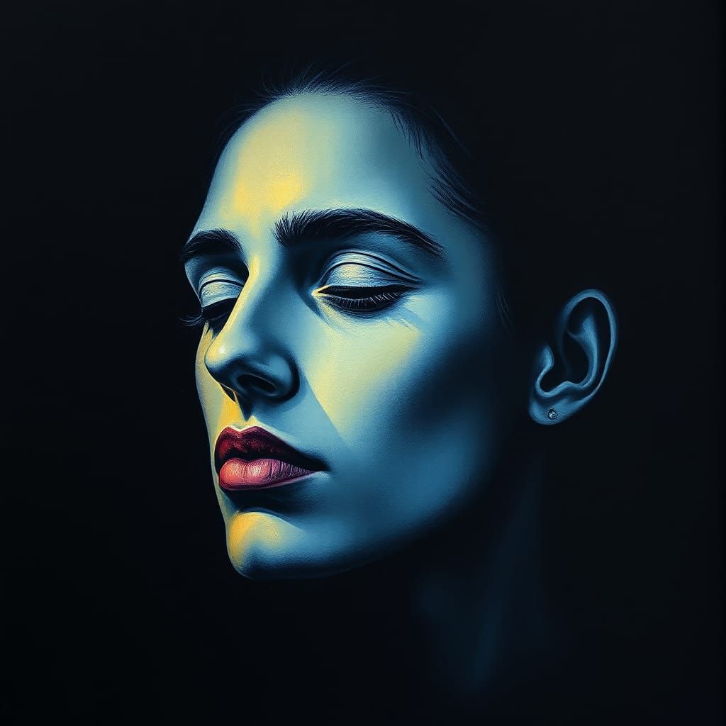 Luminous Portrait on Black Velvet