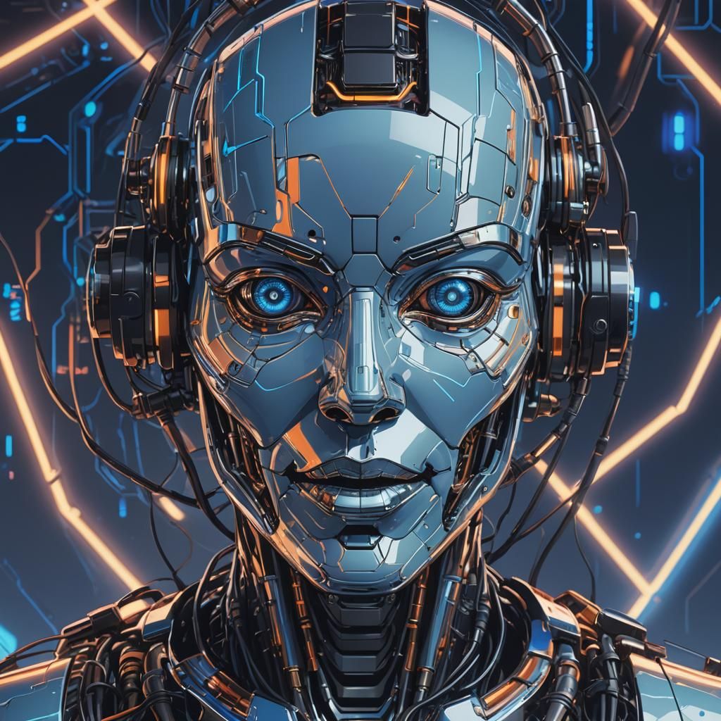 Kindroid Narrator: Futuristic Logo in Sci-Fi Style