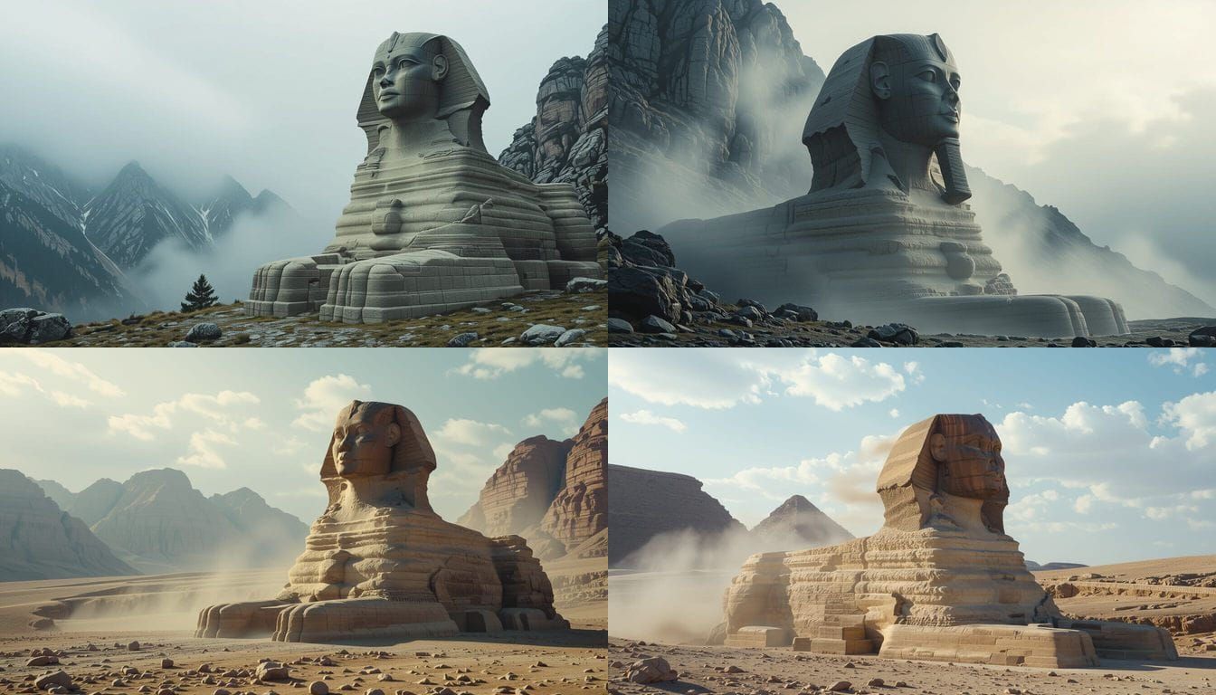 Wind Erosion on Sphinx Monument in Bucegi Mountains