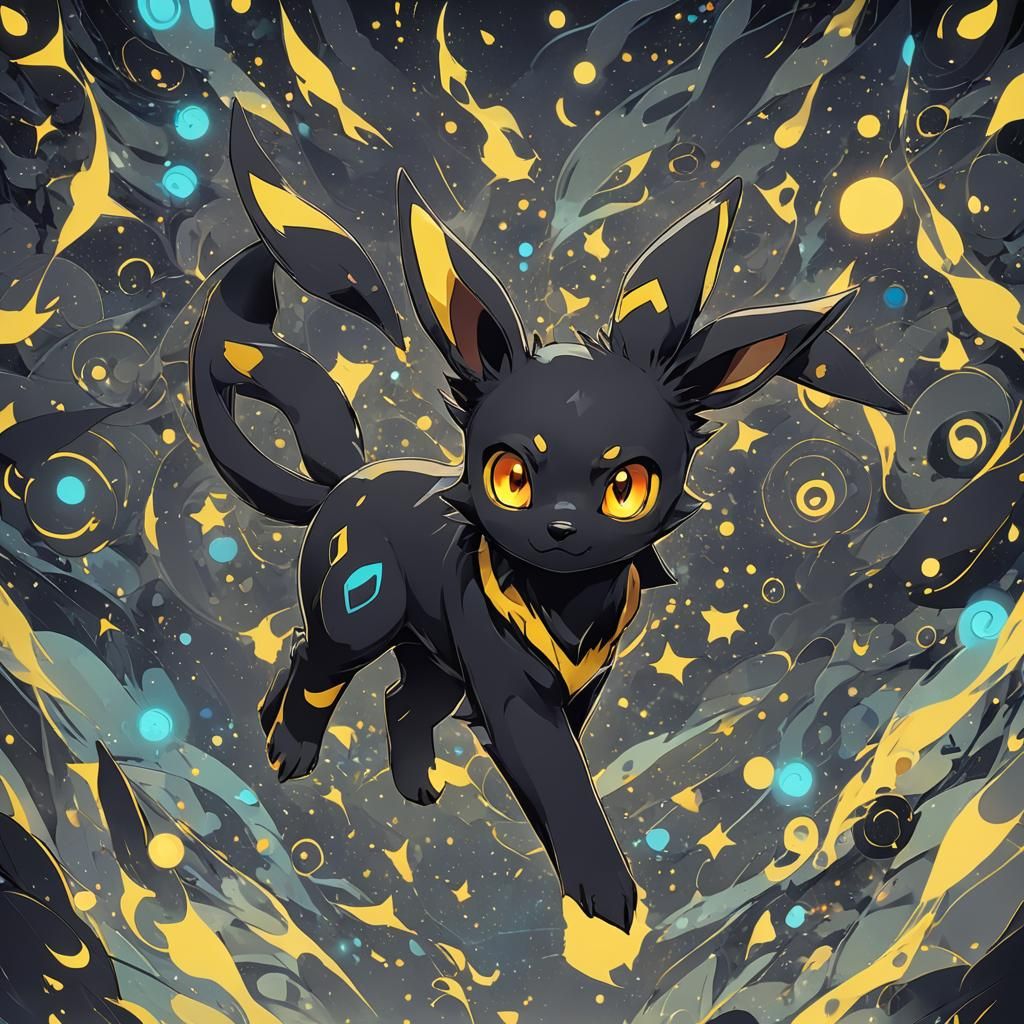 Cel-Shaded Umbreon Manga Scan in Anime Style