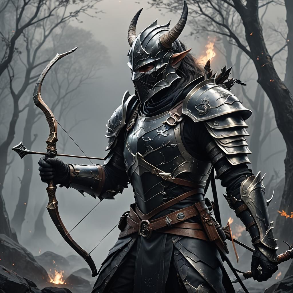 Dragonborn Archer in Misty Fantasy World