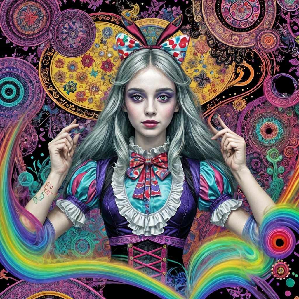 Whimsical Wonderland in Vibrant Psychedelic Colors