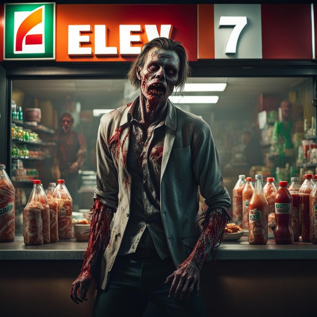 Hyperrealistic Zombie Party at 7-Eleven