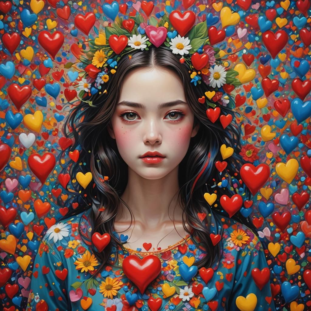 Surreal Hyperrealistic Portrait with Vibrant Colors