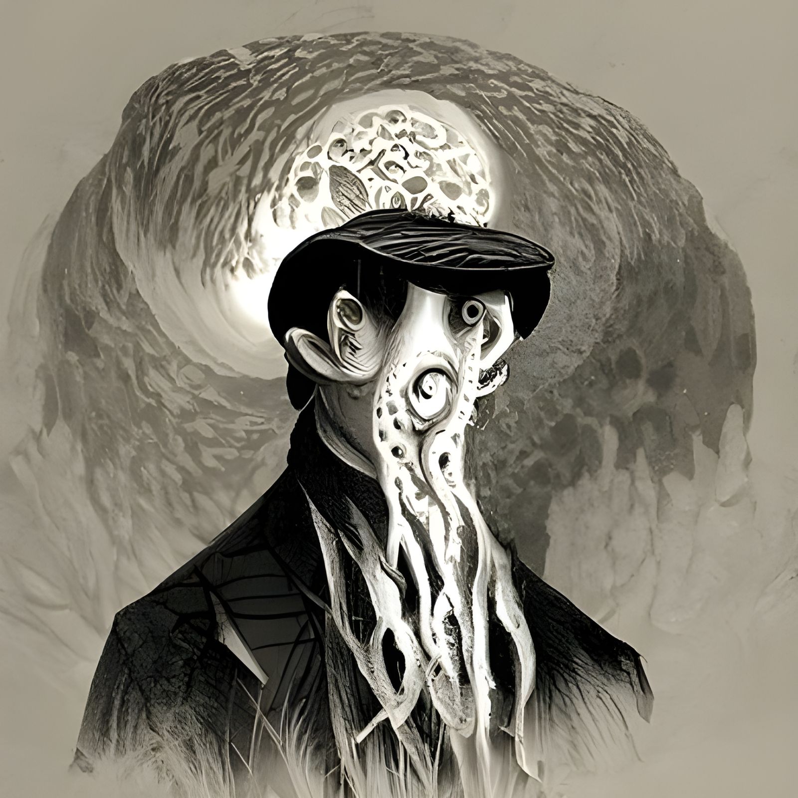 Eldritch Victorian Gentleman in Pen and Ink