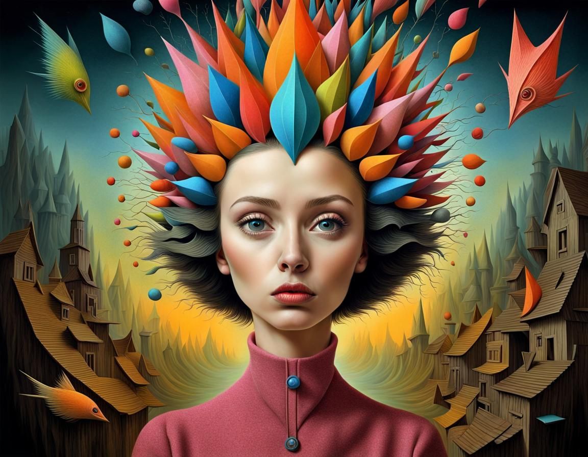 Surreal Pop Explosion in Neon Colors