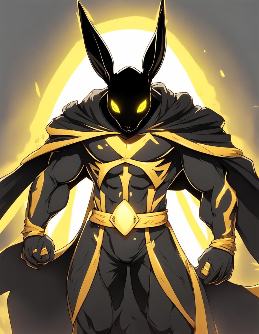 Athletic Anthro Bunny with Bronze Mask and Aura