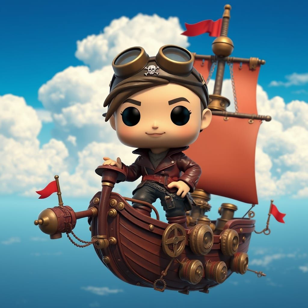 Funko Pop Sky Pirate on Steampunk Ship