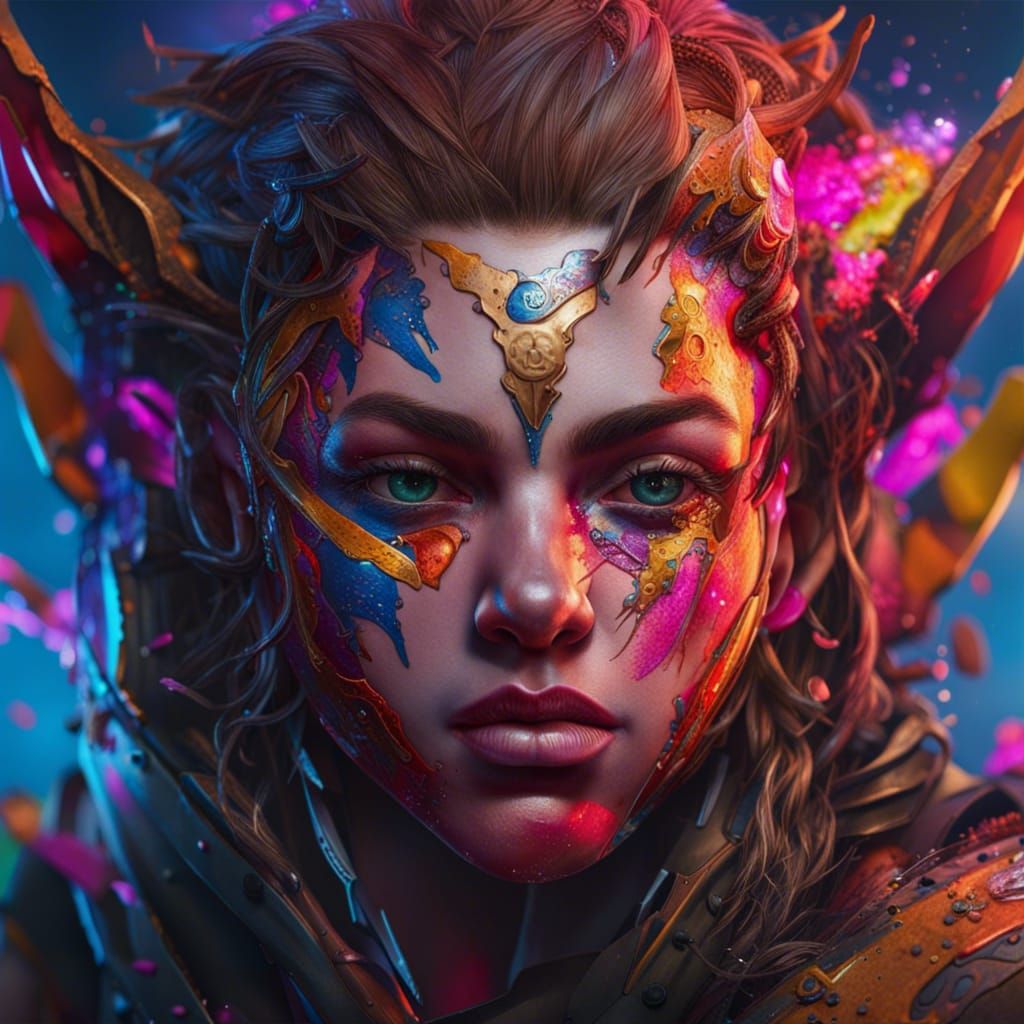 Hyperrealistic Mountains in Splash Art Style