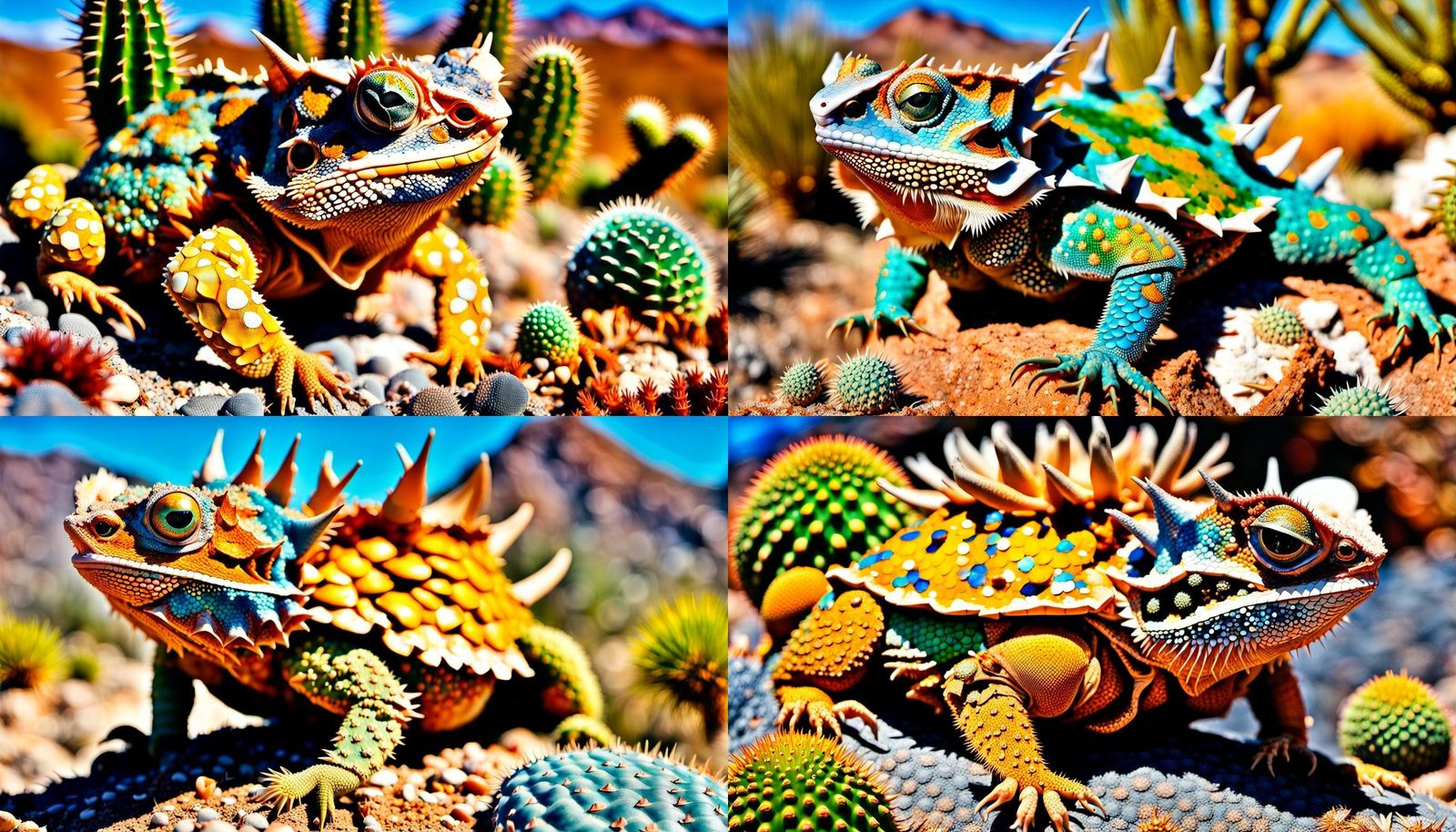 Iridescent Dragon-Scaled Lizard Portrait