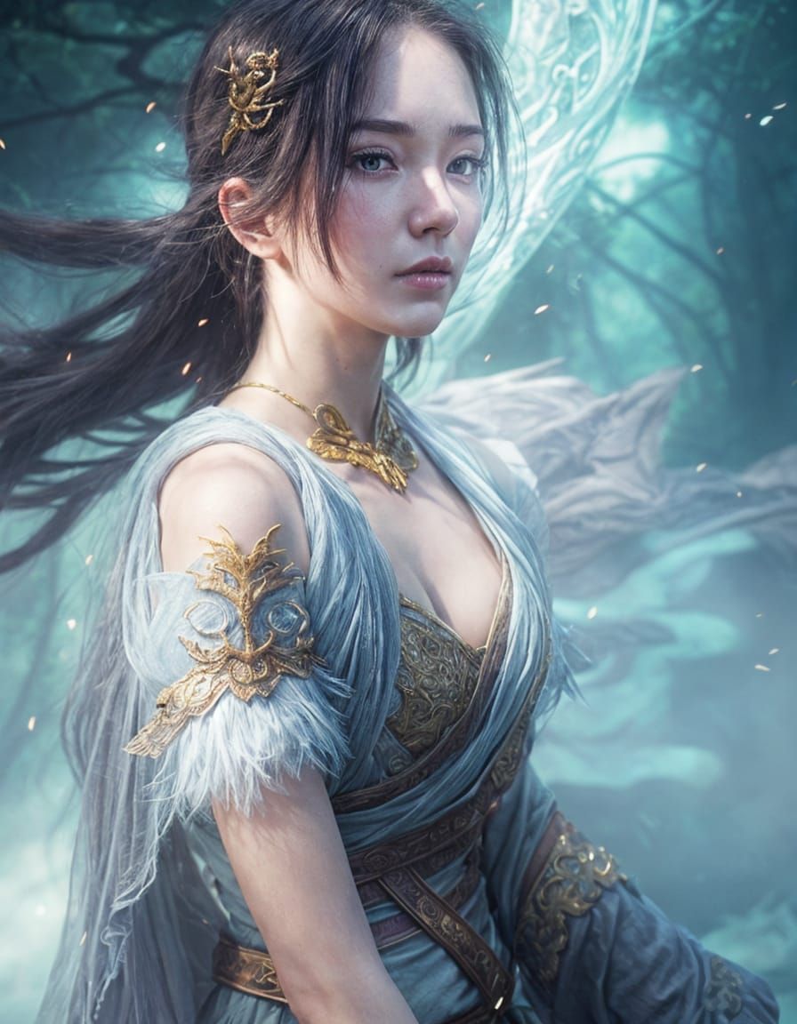 Dragon Warrior Portrait in Detailed Fantasy Art Style