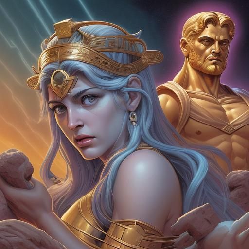 Athena's Birth: Comic Book Art Depiction