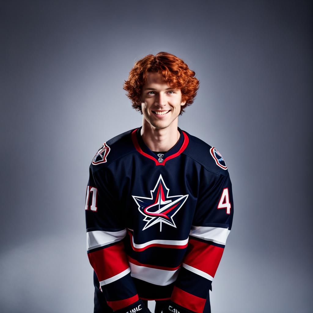 Smiling Canadian Man in Hockey Jersey Portrait