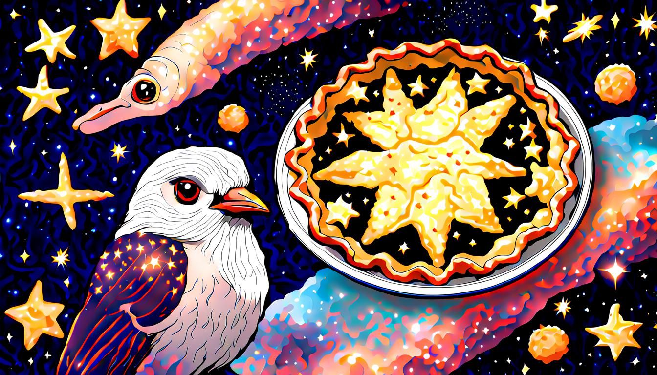 Space Goddess Eating Cosmic Star Pies