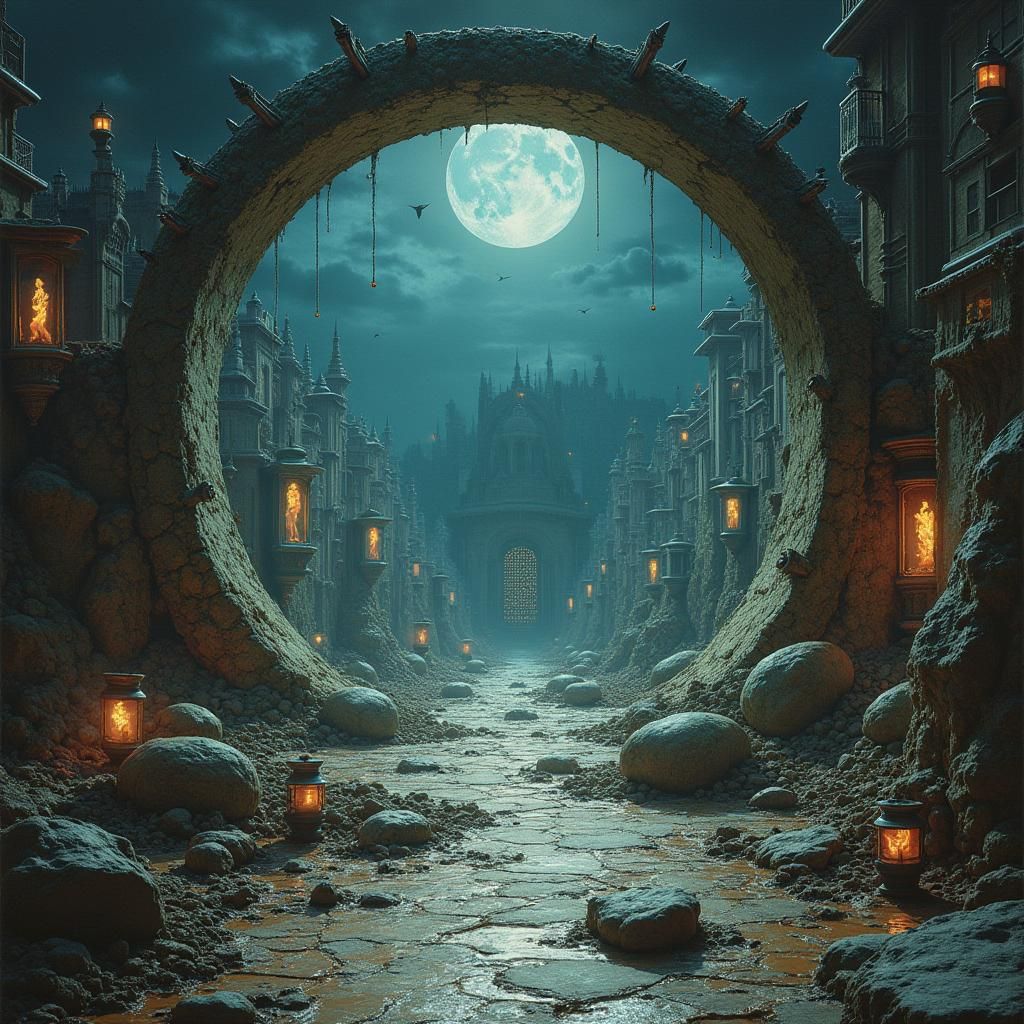 Surreal Distorted Reality Inspired by Dali and Giger