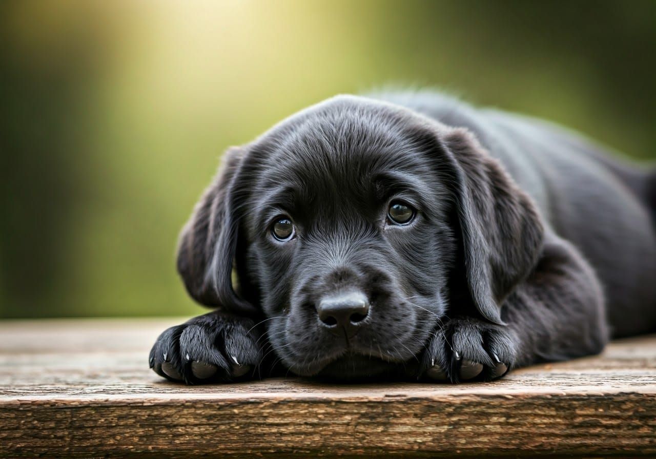 Adorable Labrador Puppy in Dreamy Sunlight