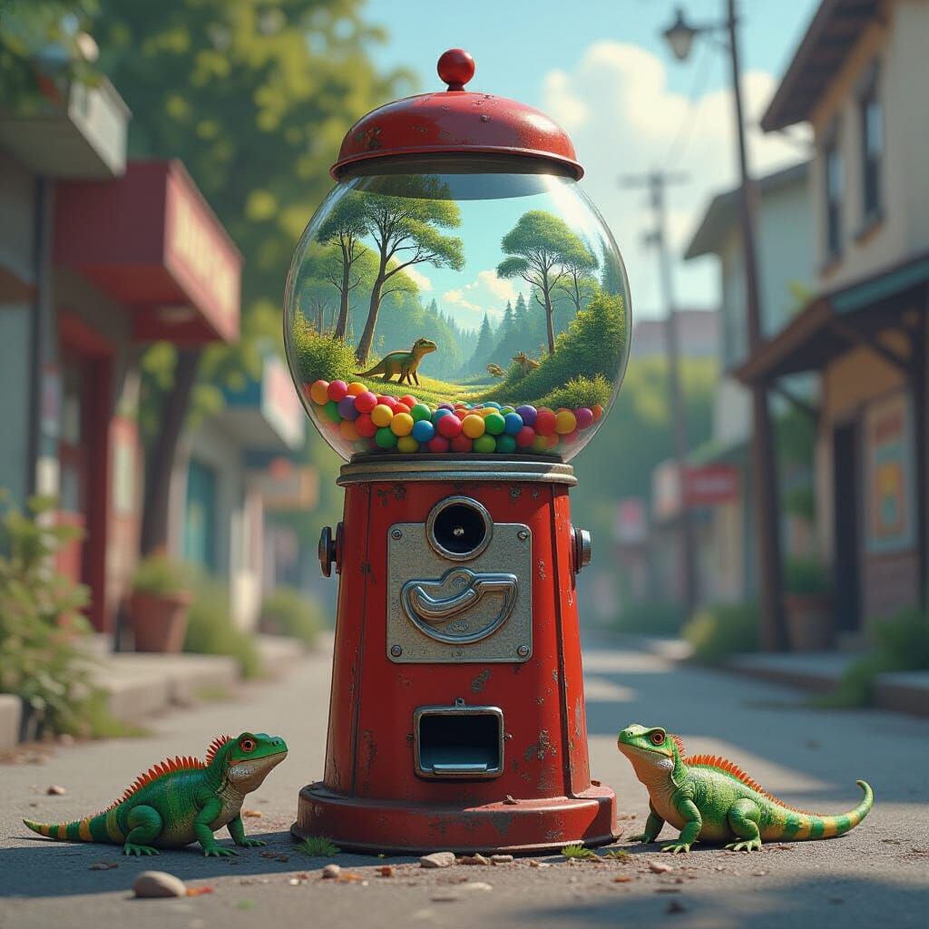 Gumball Time Machine Reveals Prehistoric Lizard World