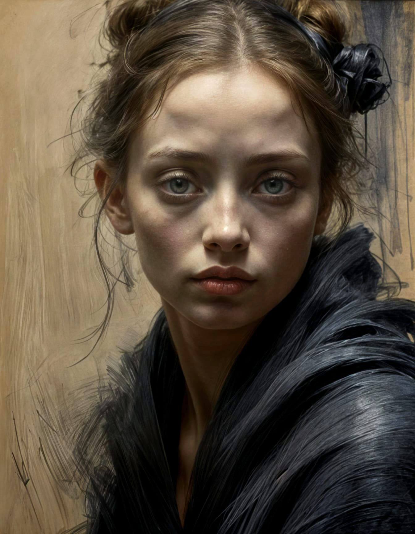 Surreal Charcoal Sketches with Moody Fashion Photography