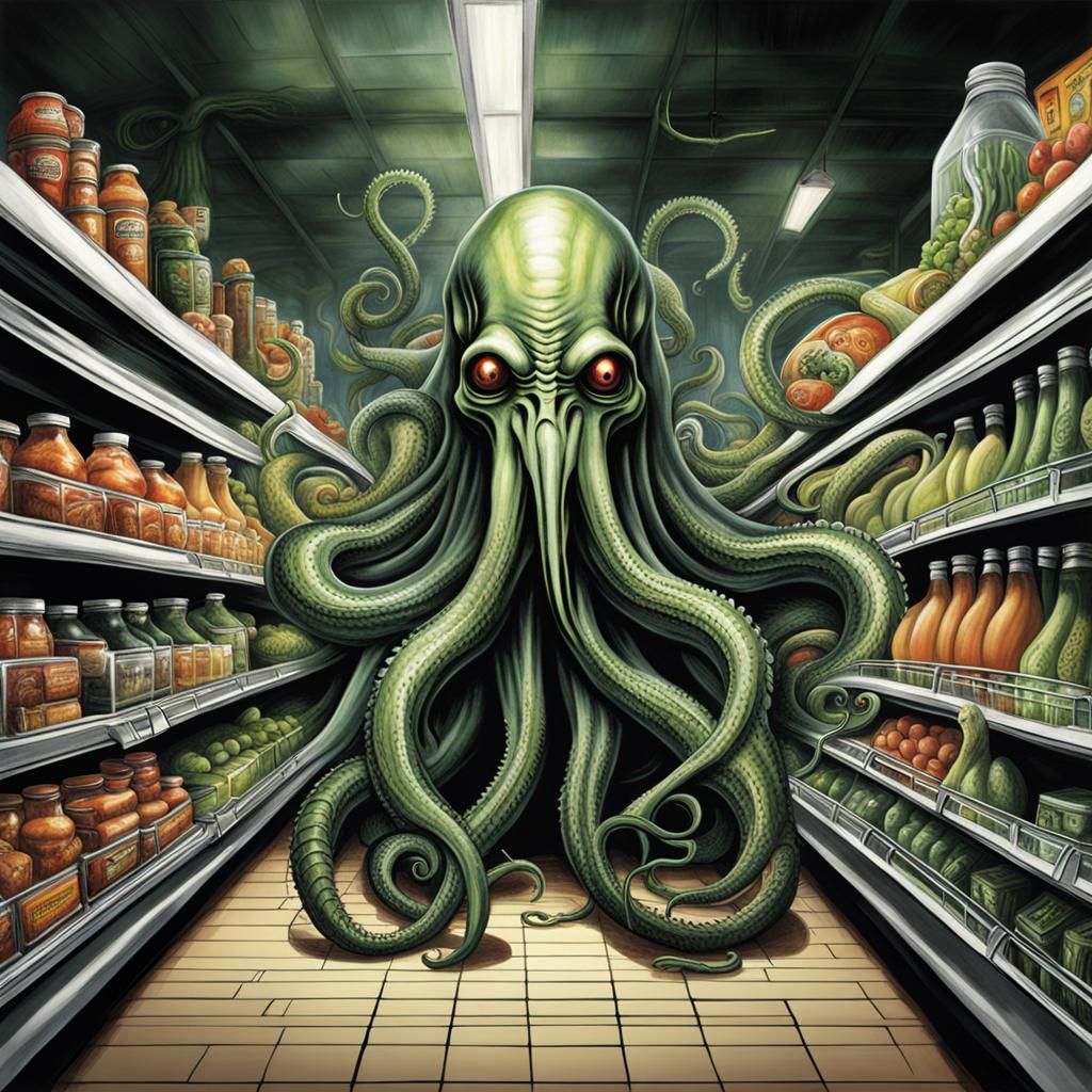 H.R. Giger's Cthulhu at the Grocery Store
