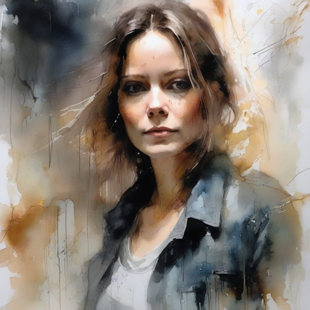 FBI Trainee in Haenraets-Inspired Watercolour