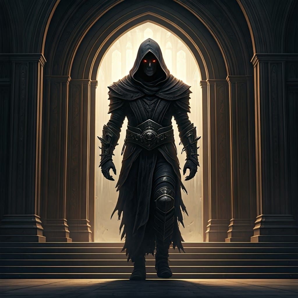 Ominous Figure Embodies Chaos in Dark, Cinematic Scene