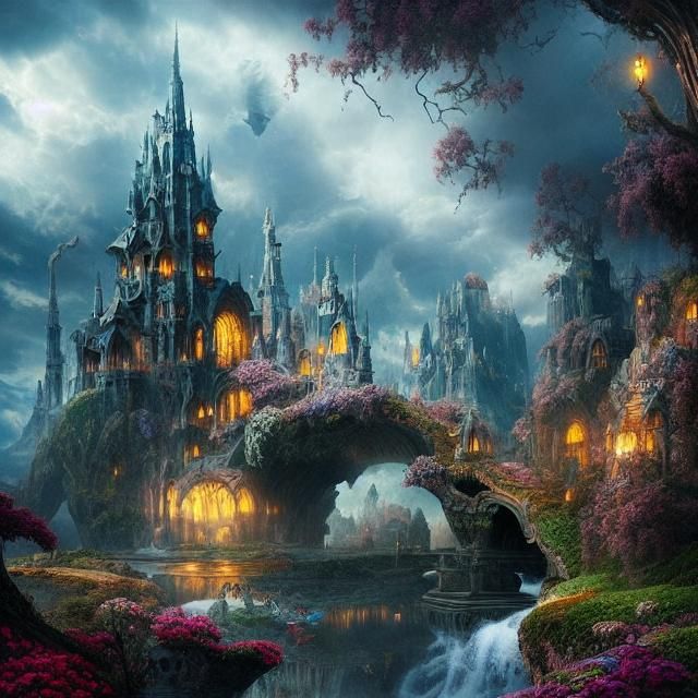 Epic Wonderland: A Dramatic Digital Matte Painting