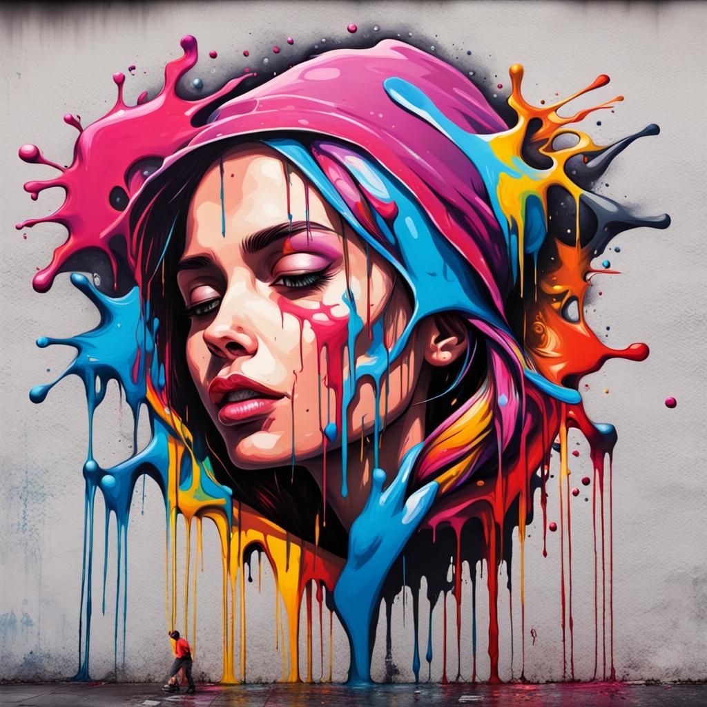 Paris and Helen Graffiti Street Art