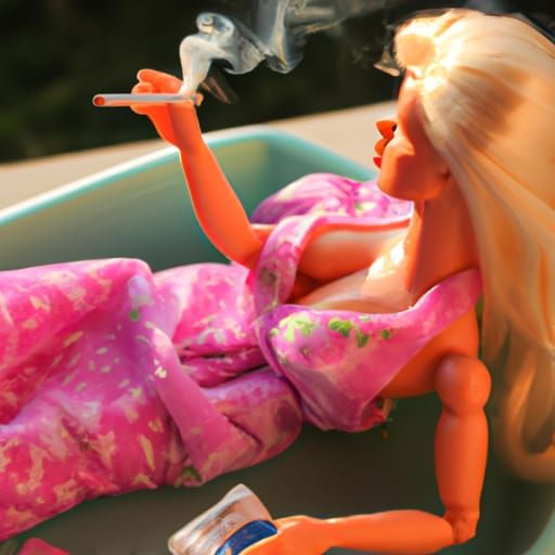Real Life Barbie Smoking a Joint