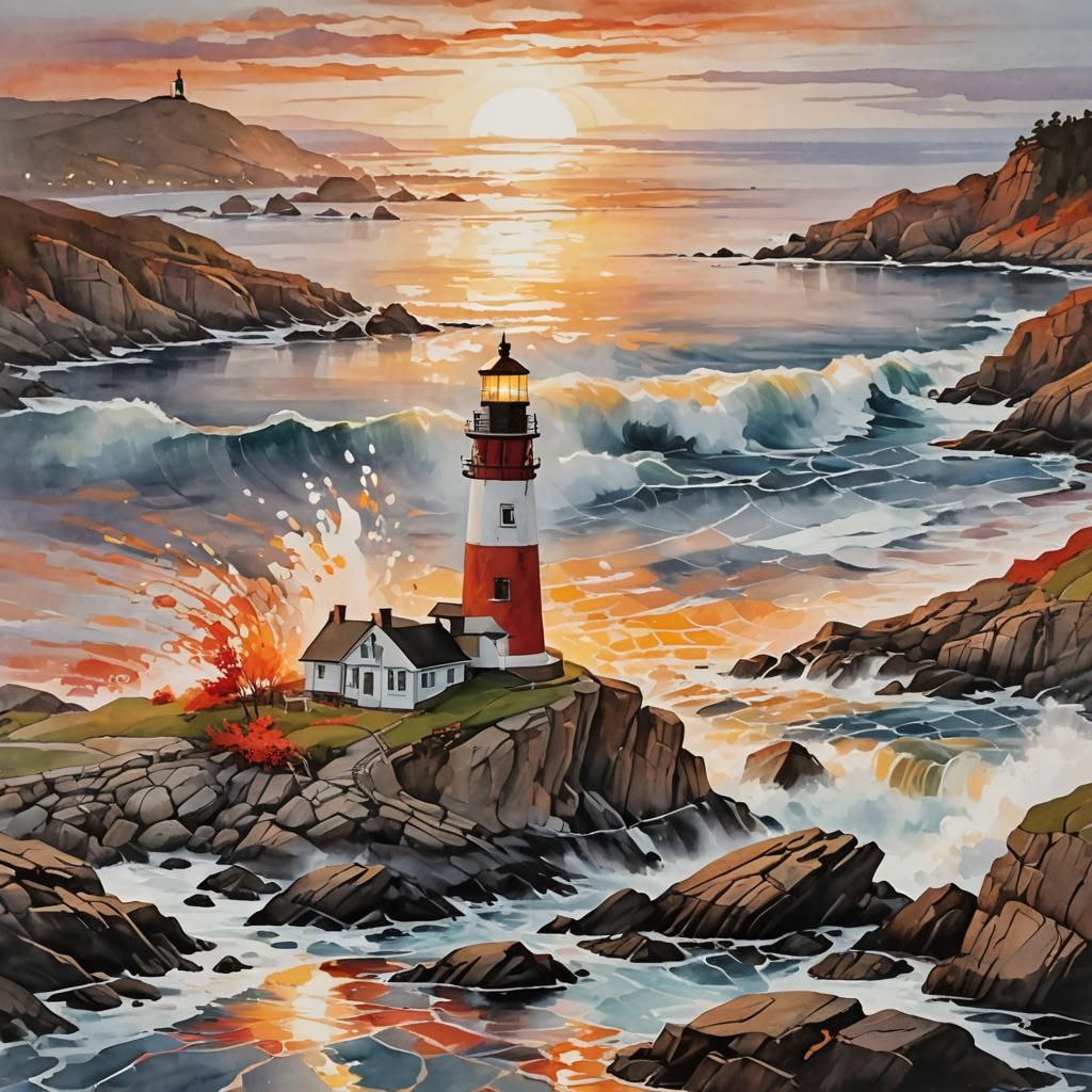 Fingerprint Landscape Art in Autumnal Colors