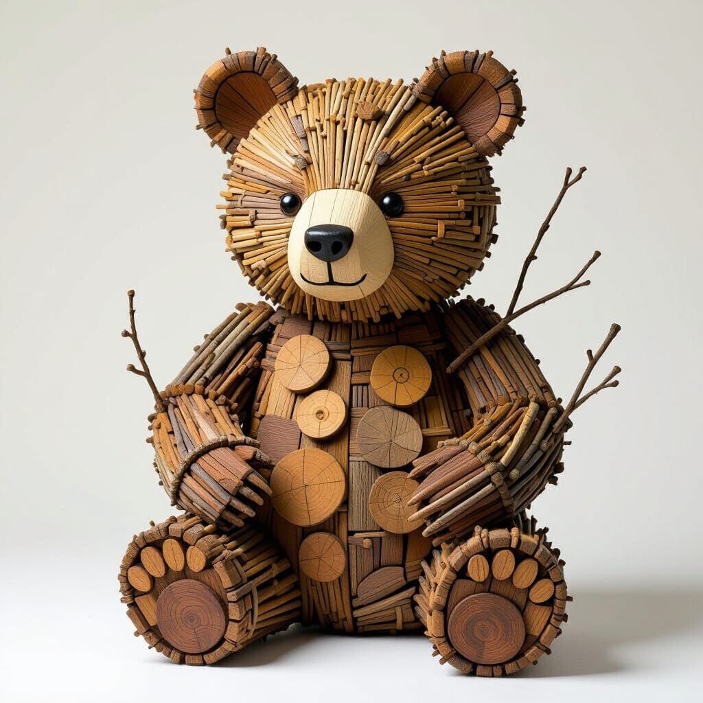 Wooden Teddy Bear