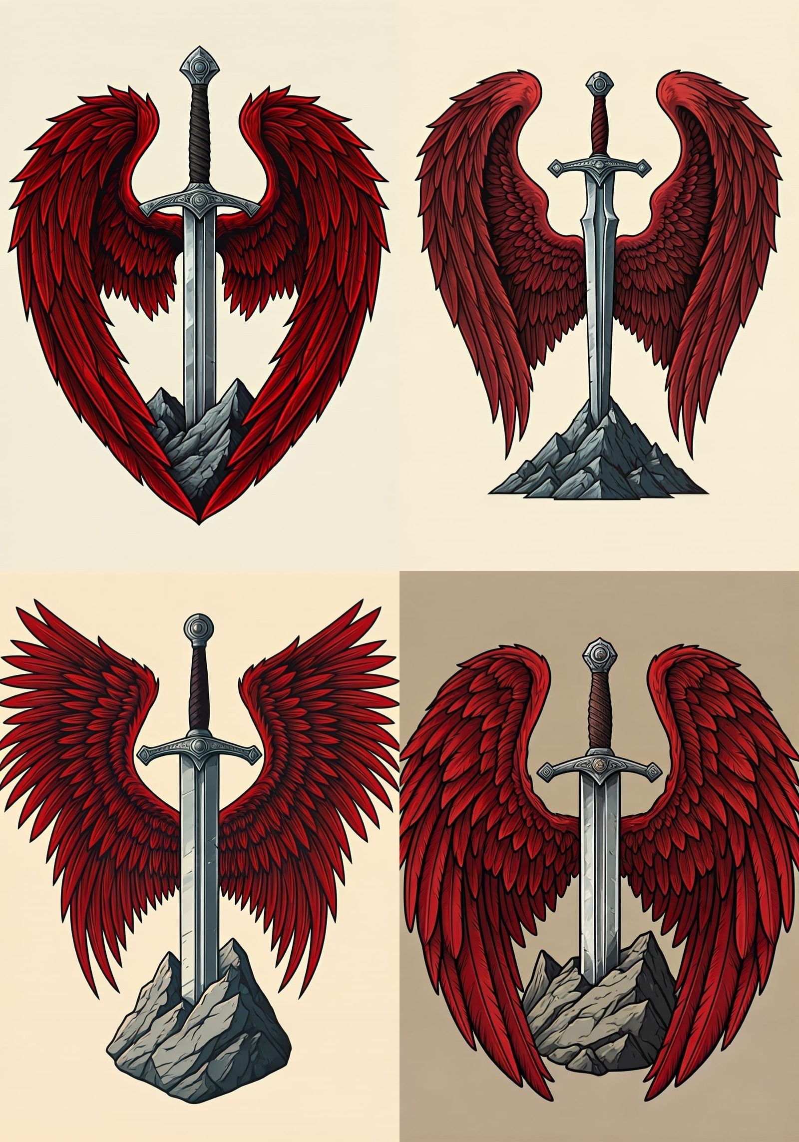 Symbol of Ragathiel's Avengers in Heraldic Art Style