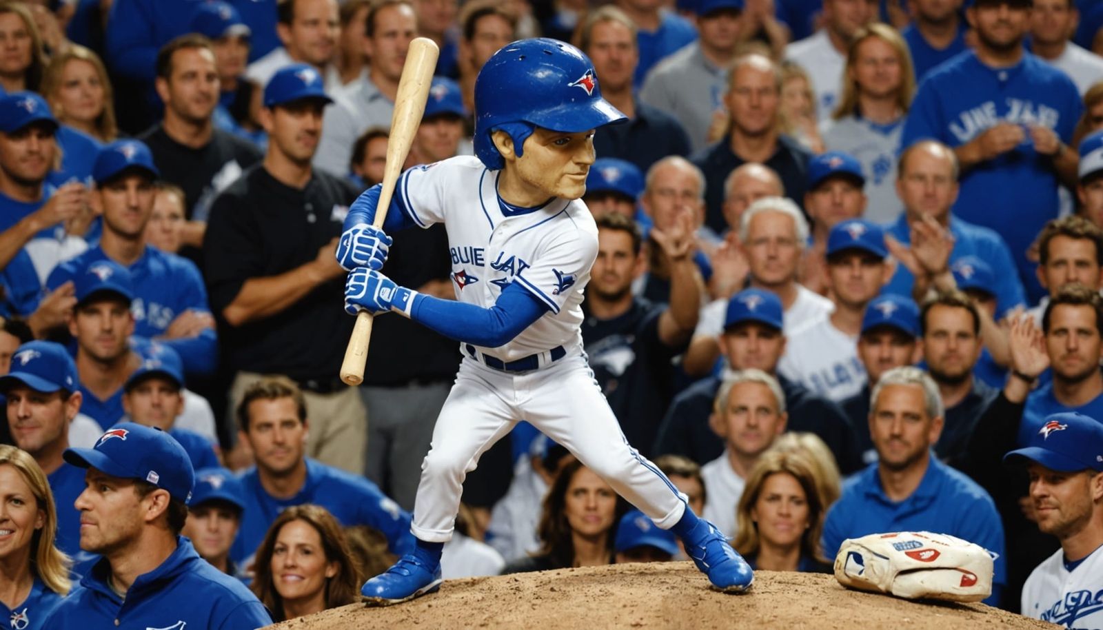 Paper Mache Blue Jay Player Wins World Series