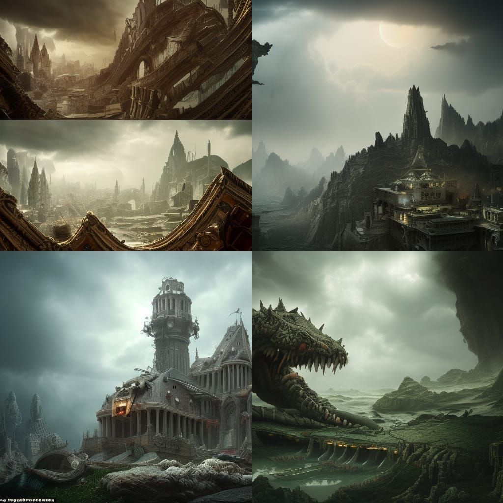Epic Castle Digital Matte Painting