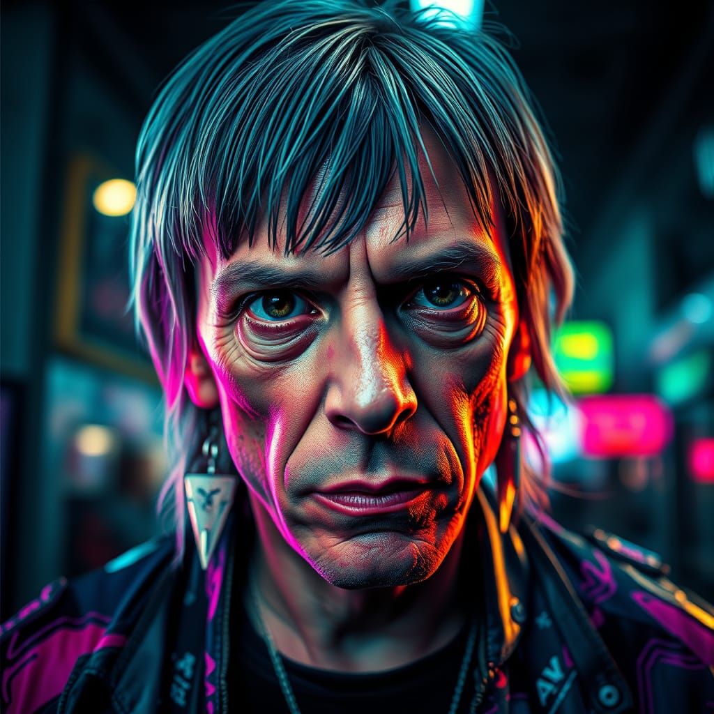 Cyberpunk Icon Iggy Pop Gaze
