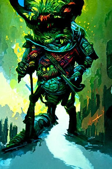 Detailed Goblin Warrior in Dark Fantasy Style