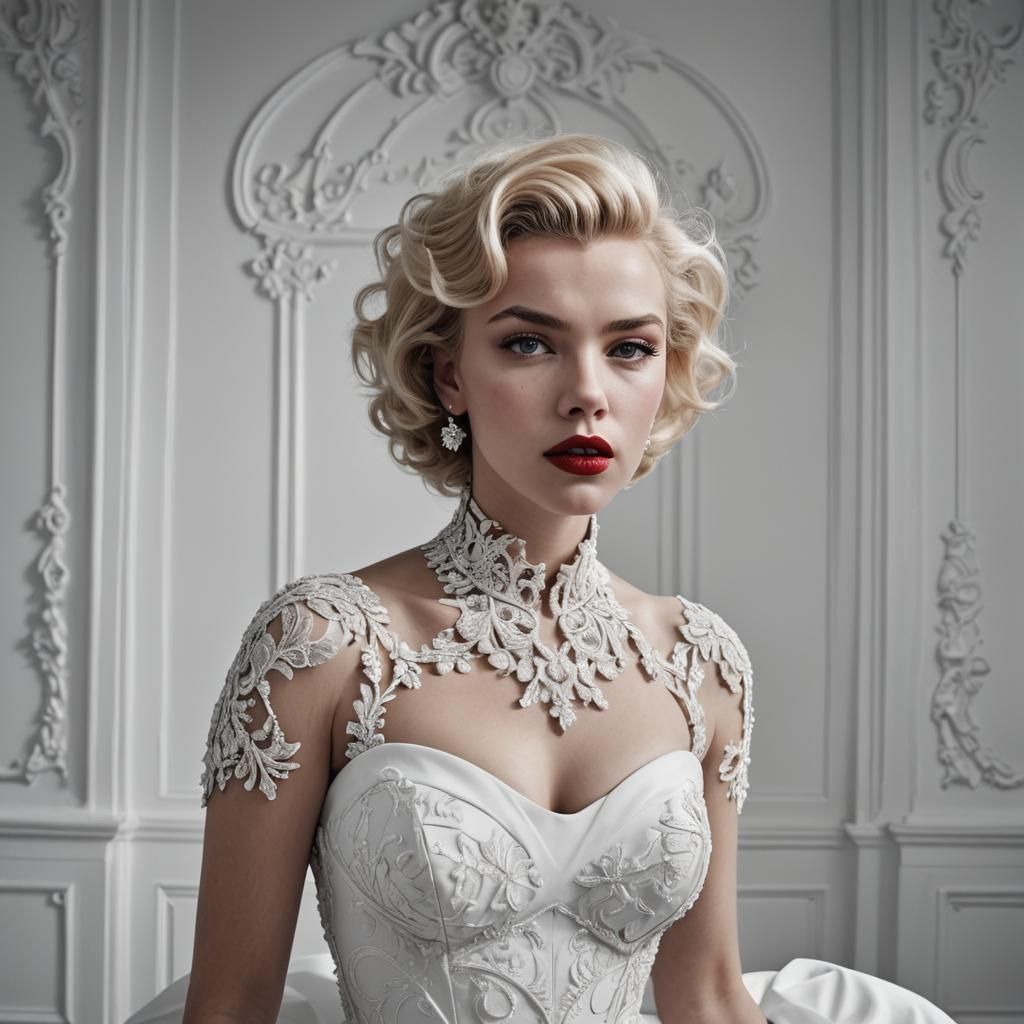 Fashion Model Posing in White Room: Hyperrealistic AI Image