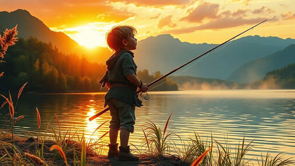 Majestic Child Contemplates Nature's Splendor