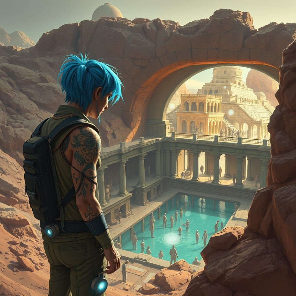 Futuristic Archaeologist Finds Roman Bathhouse on Mars