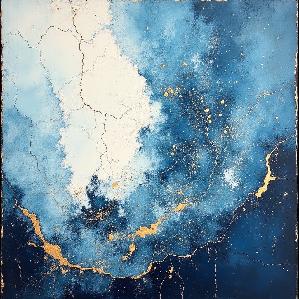 Vibrant Blue and White Sky Landscape