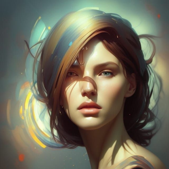 Painter Portrait in Hyperdetailed Splash Art Style
