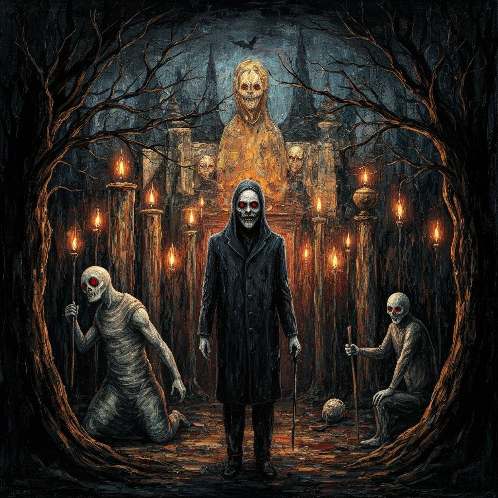 Epic Halloween Masterpiece in Geometric Fauvism Style