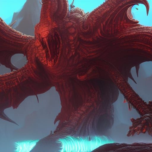 Fantastical Portal Monster in Detailed Digital Art