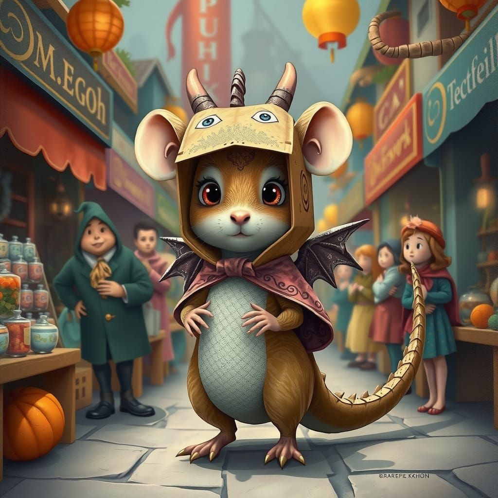 Mouse in Dragon Costume Loses Tail