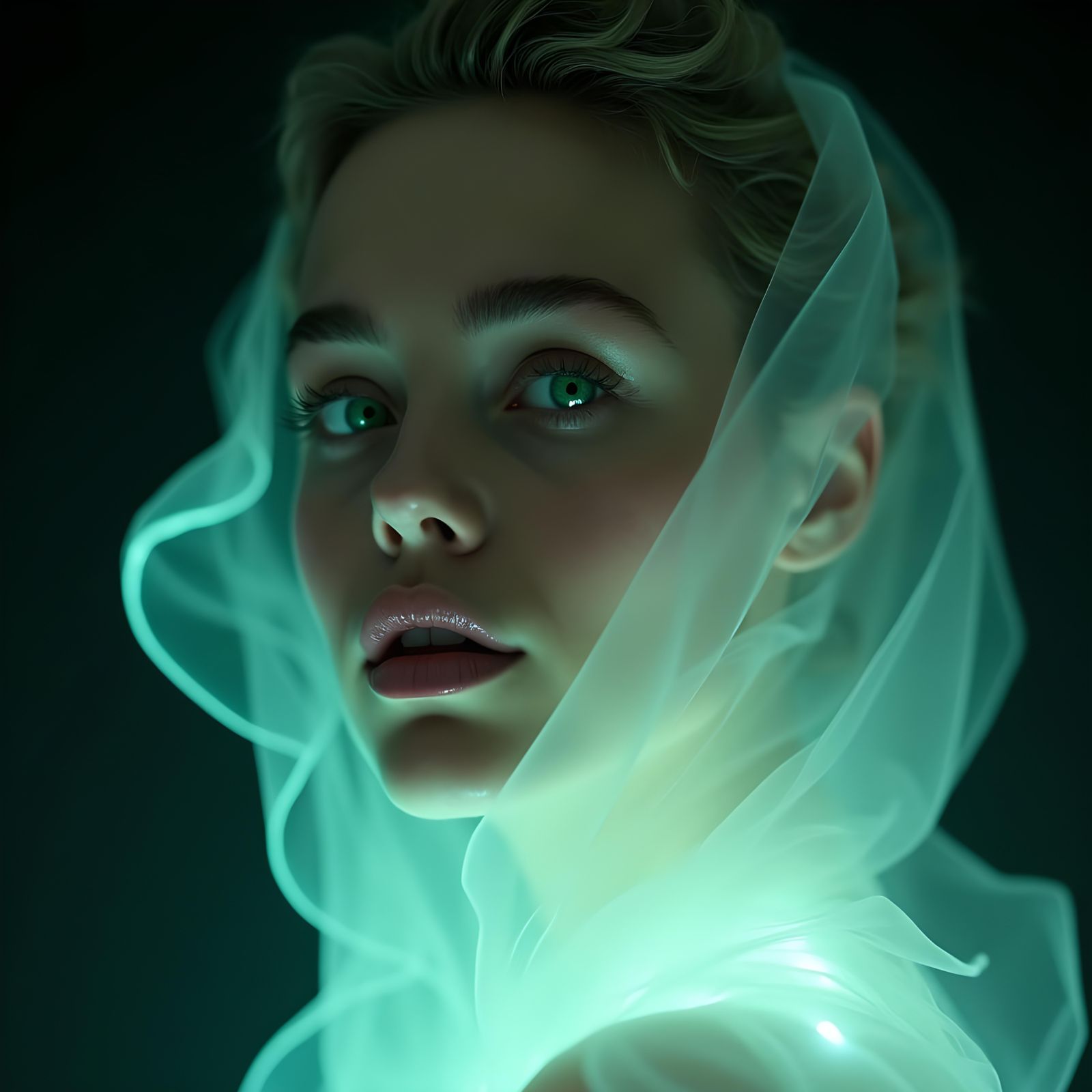 Ethereal Portrait of a Ghostly Figure