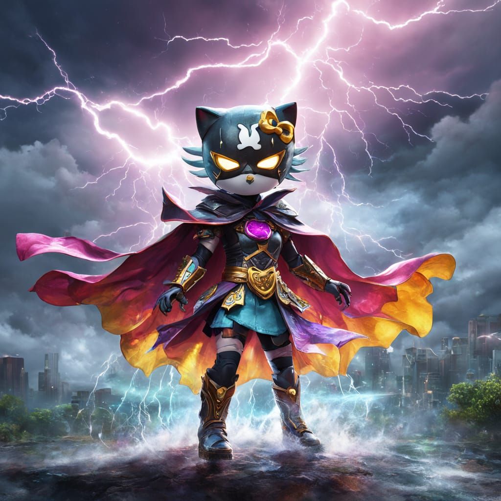 Hello Kitty Supervillain Controls Weather in Splash Art