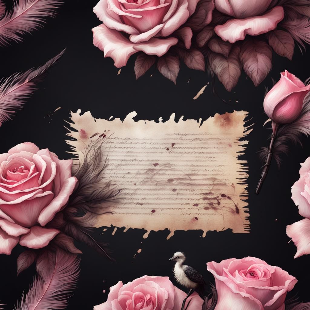 Roses and a Scroll